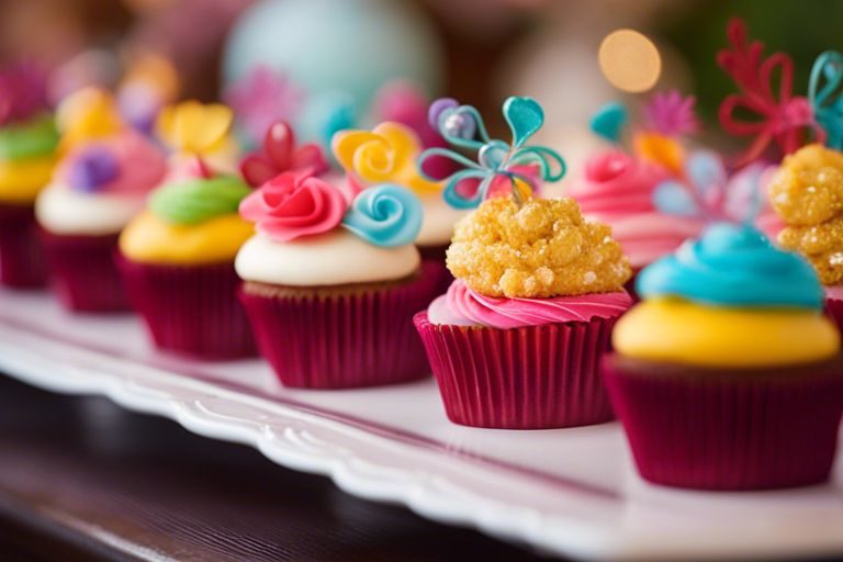 How can I make my cupcakes stand out at a party or event with creative and eye-catching toppings?