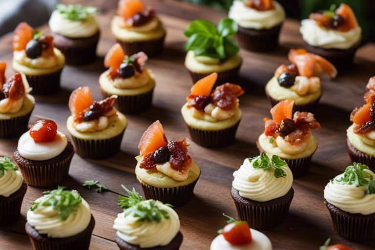 What are some unique and unexpected savory toppings for cupcakes?