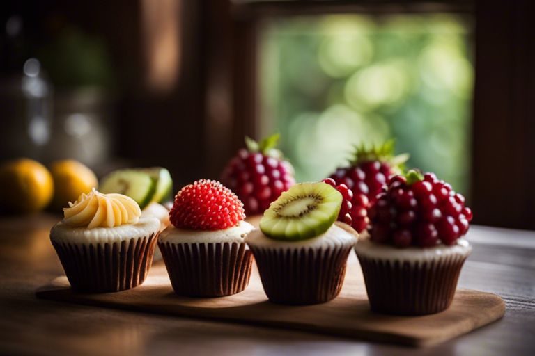 Are there any unique and rare fruits that can be used as toppings for cupcakes?